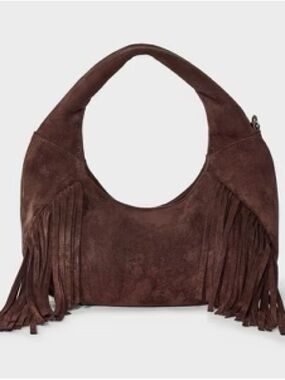 Universal Thread Brown Suede Fringe Hobo Bag